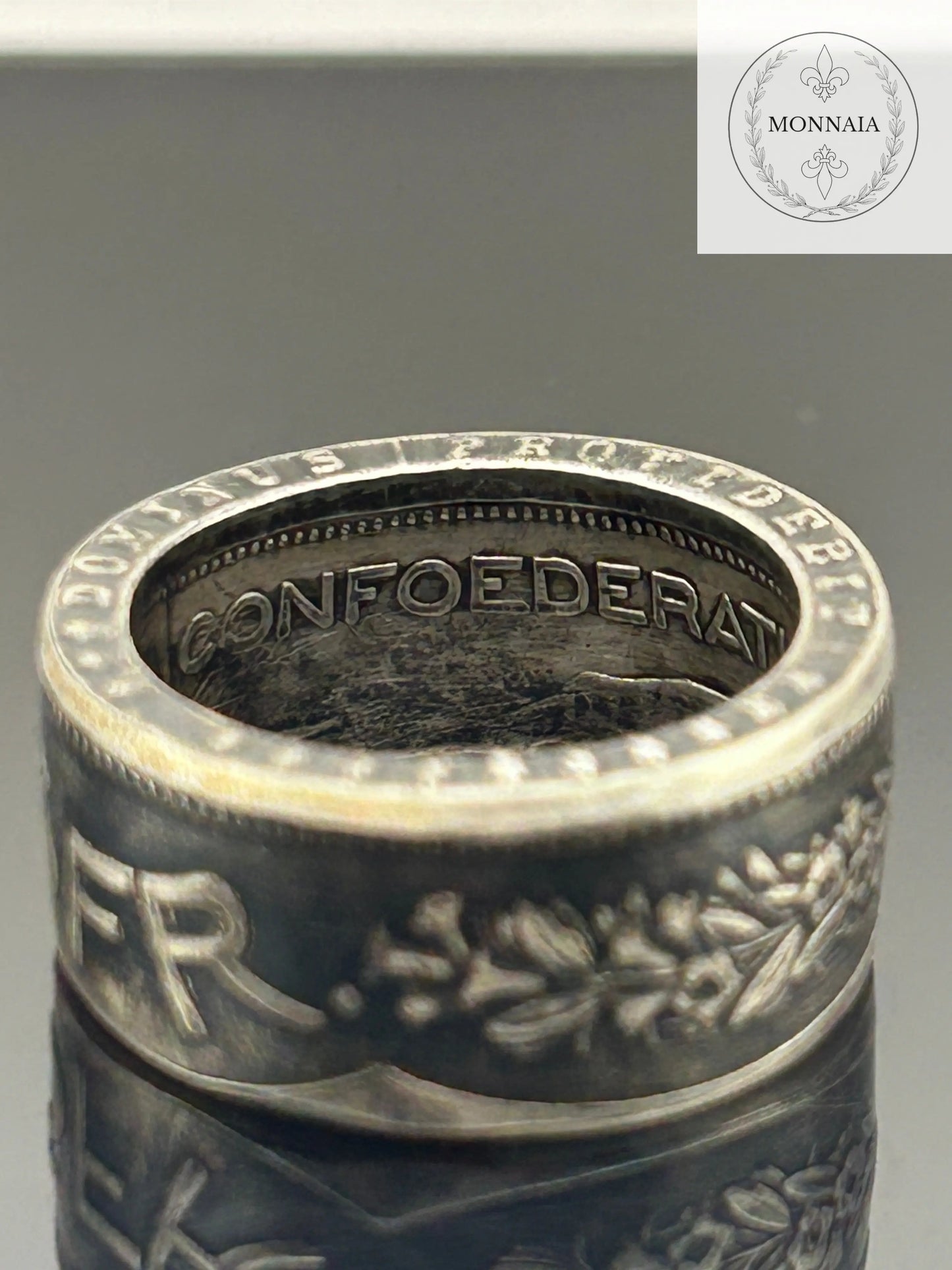 Bague pièce de monnaie 5 francs Suisse en argent massif Monnaia, bijou artisanal unique