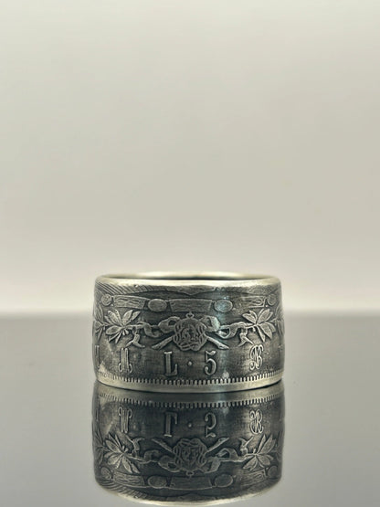 Bague pièce de monnaie 5 lires Victor-Emmanuel II en argent massif MONNAIA