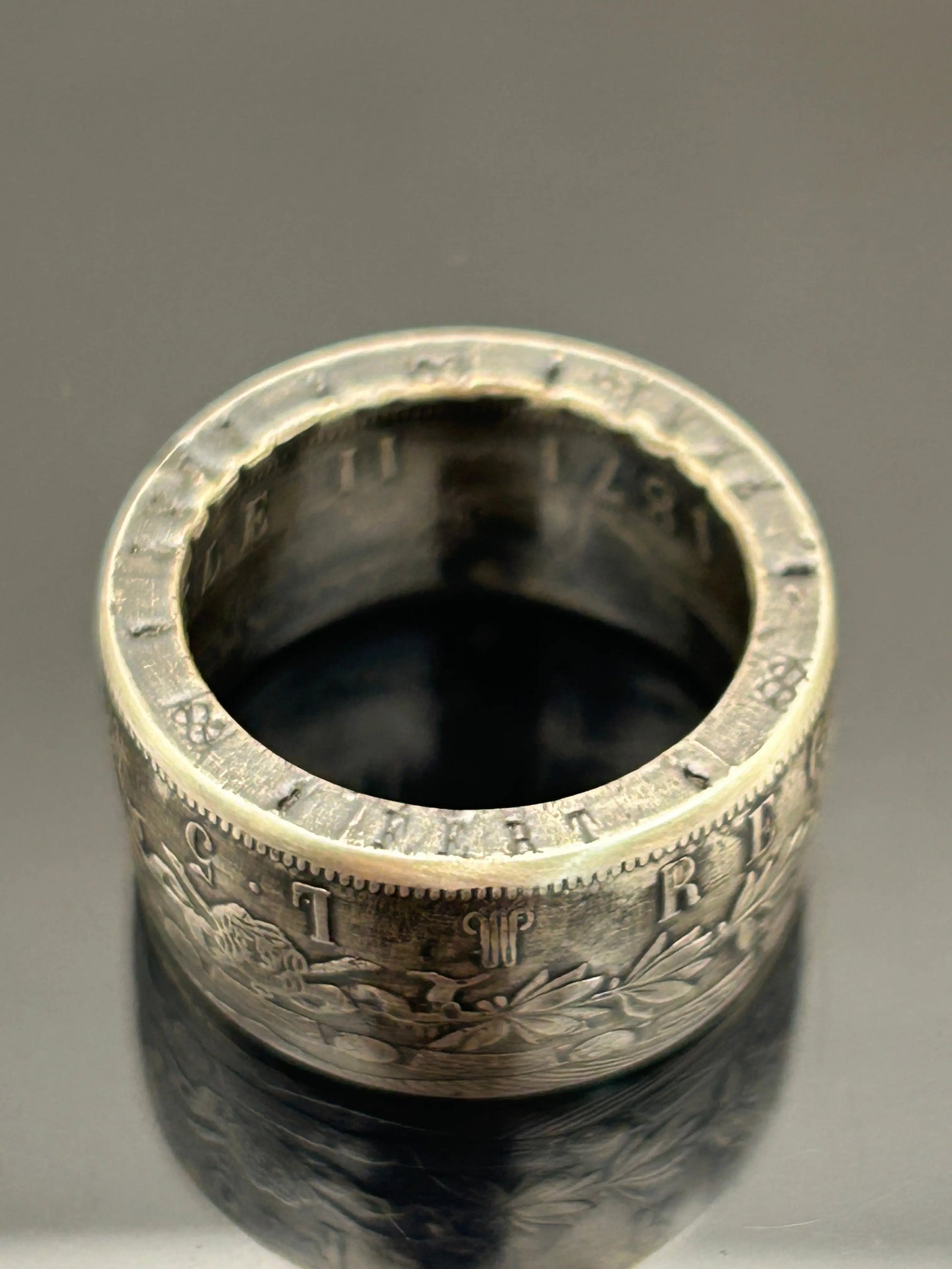 Bague pièce de monnaie 5 lires Victor-Emmanuel II en argent massif MONNAIA