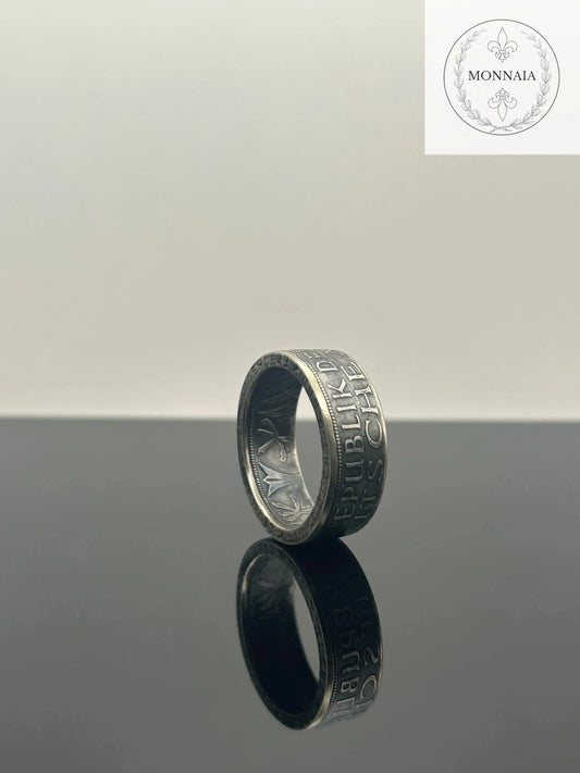 Bague pièce de monnaie 5 deutsche mark en argent massif MONNAIA