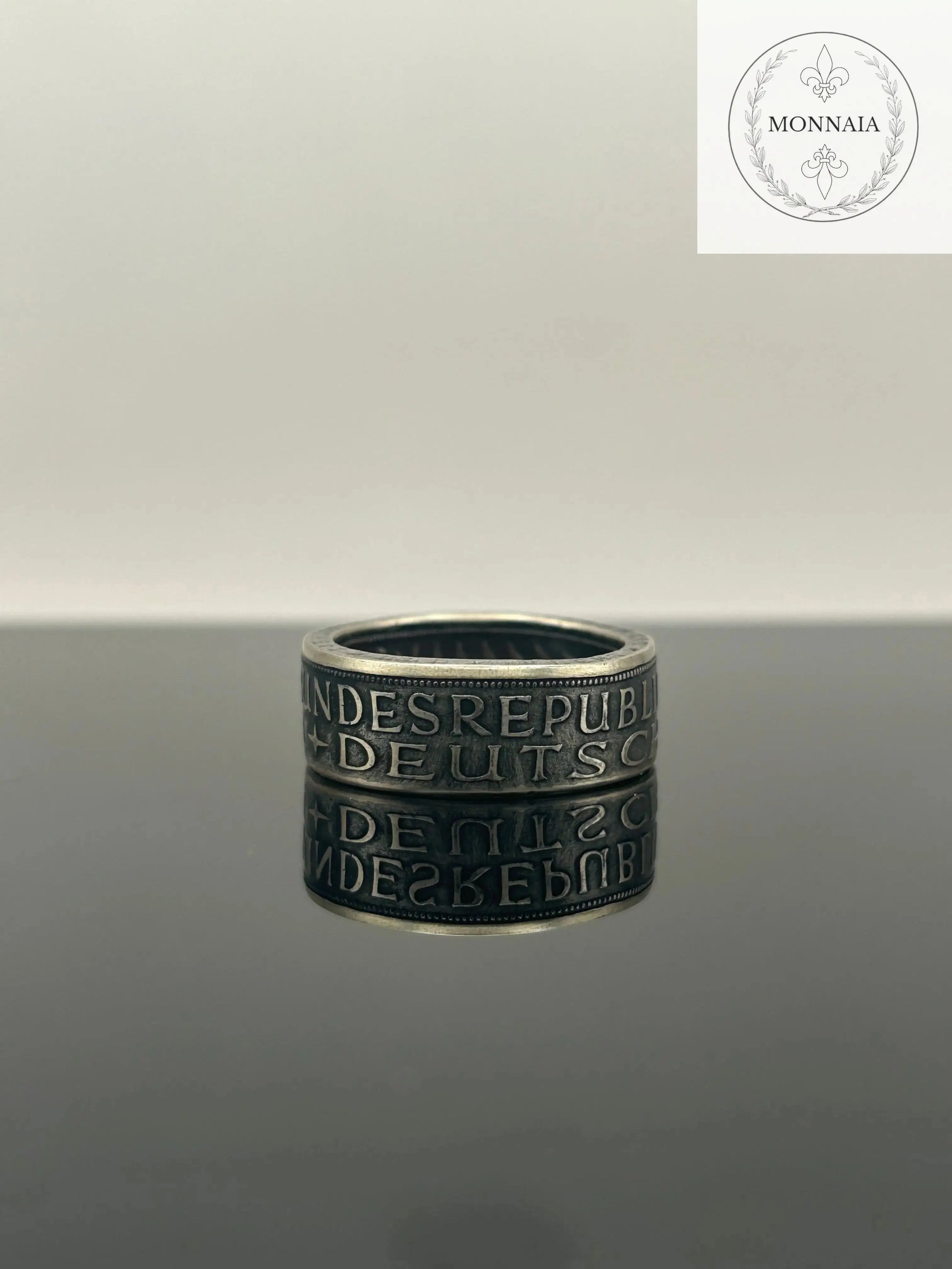 Bague pièce de monnaie 5 deutsche mark en argent massif MONNAIA