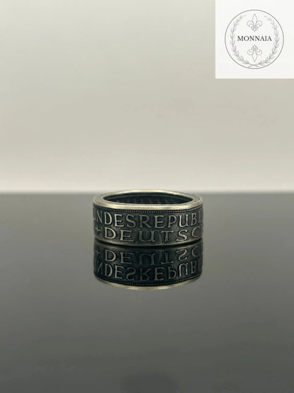 Bague pièce de monnaie 5 deutsche mark en argent massif MONNAIA