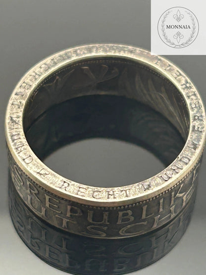Bague pièce de monnaie 5 deutsche mark en argent massif MONNAIA