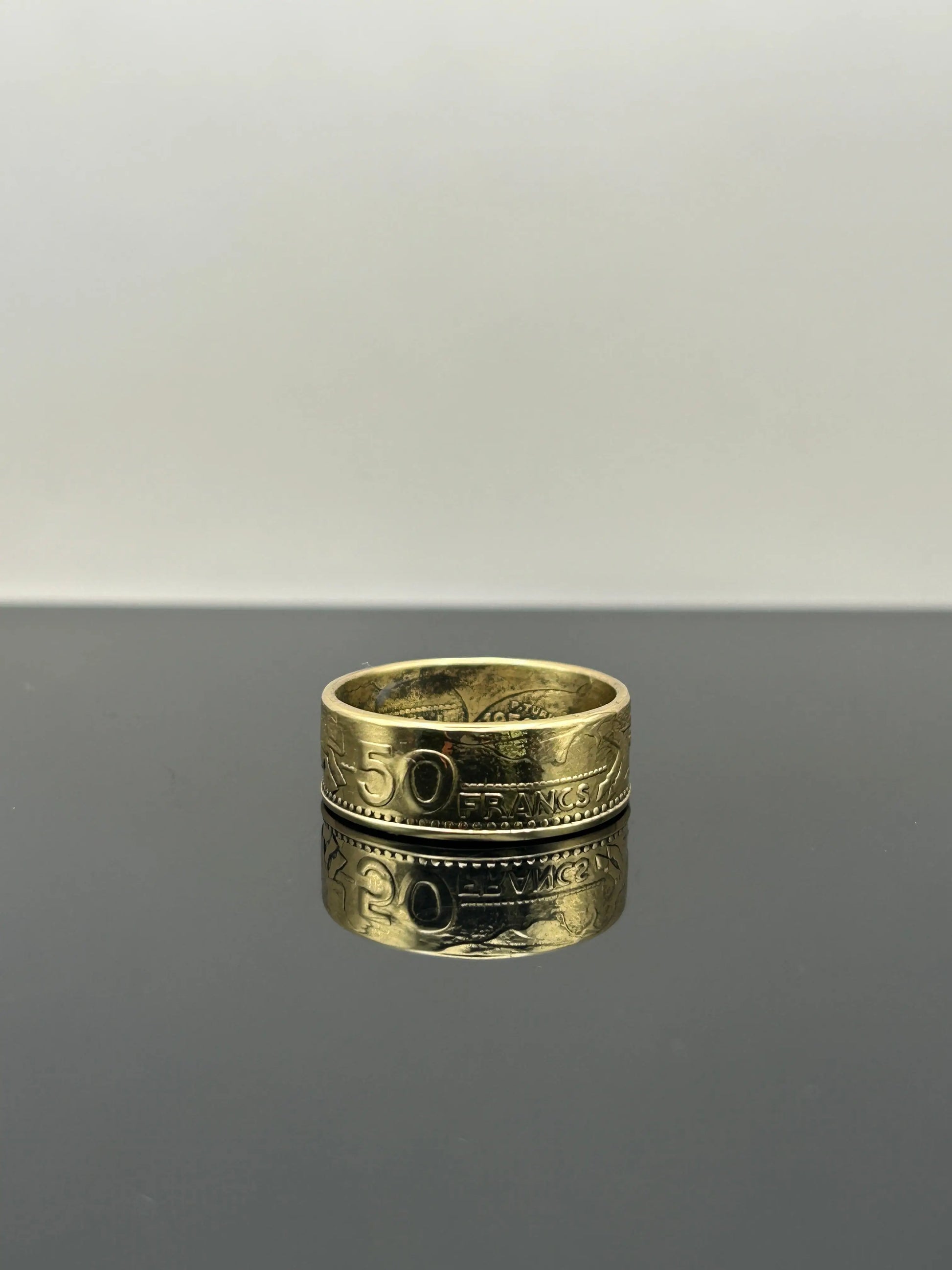 Bague pièce de monnaie 50 francs Monaco MONNAIA