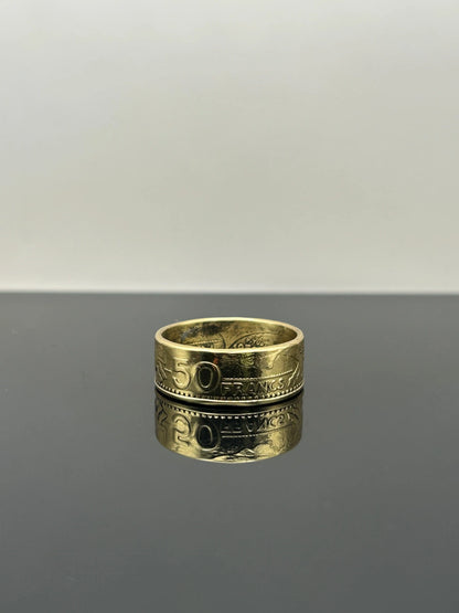 Bague pièce de monnaie 50 francs Monaco MONNAIA