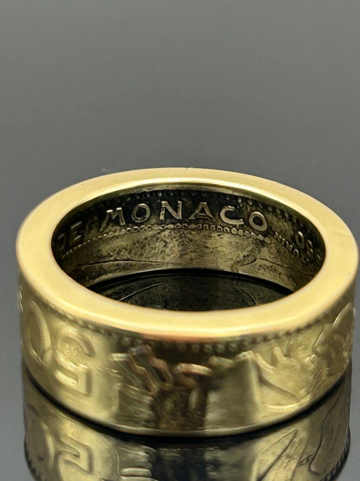 Bague pièce de monnaie 50 francs Monaco MONNAIA
