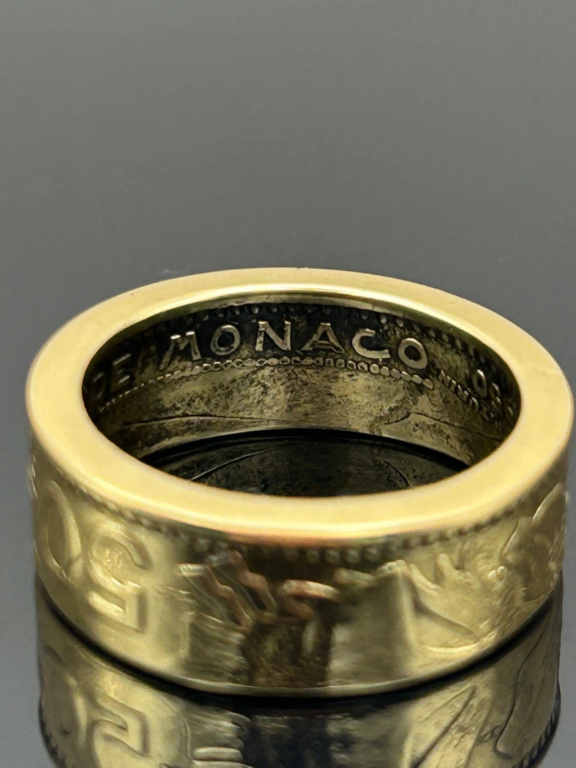 Bague pièce de monnaie 50 francs Monaco MONNAIA