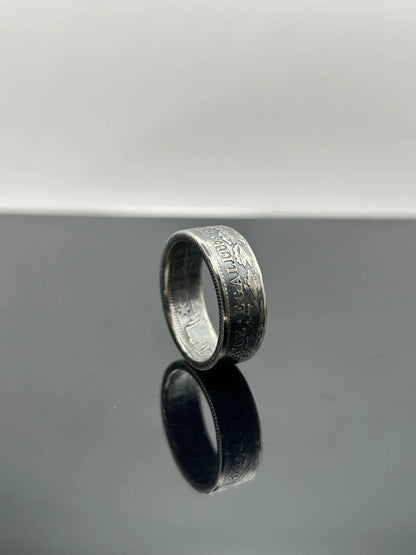 Bague pièce de monnaie CÉRÈS en argent massif MONNAIA