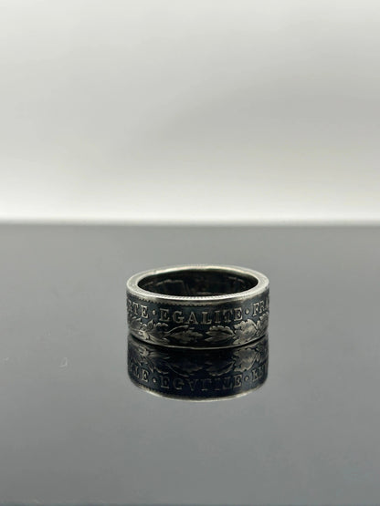 Bague pièce de monnaie CÉRÈS en argent massif MONNAIA
