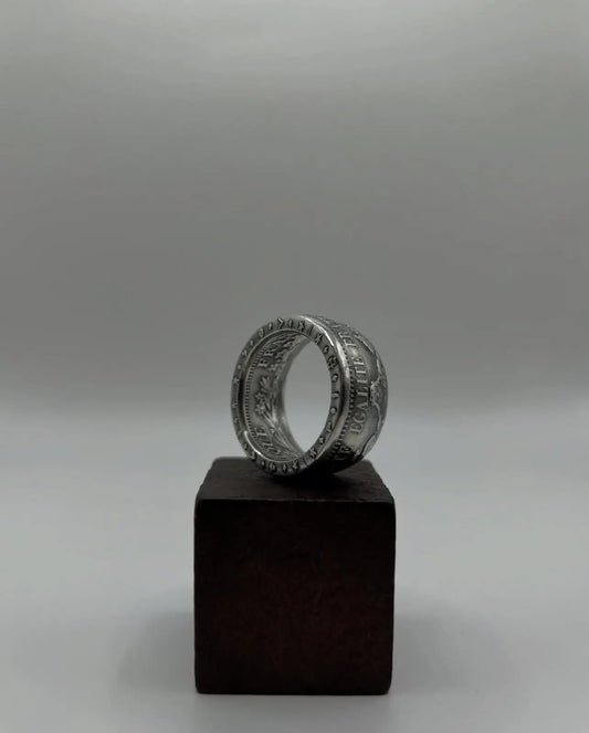 Bague pièce de monnaie HERCULE en argent massif MONNAIA