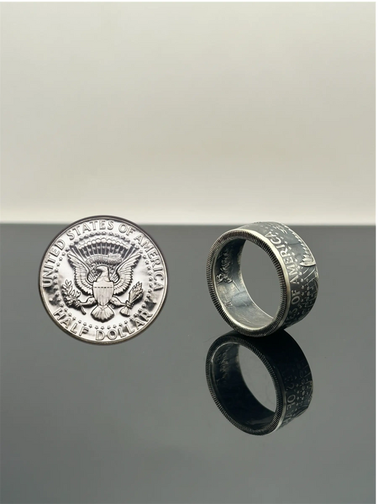 Bague pièce de monnaie Half Dollar (alliage d'argent 400/1000) MONNAIA