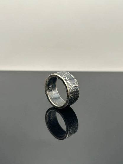 Bague pièce de monnaie Half Dollar (alliage d'argent 400/1000) MONNAIA