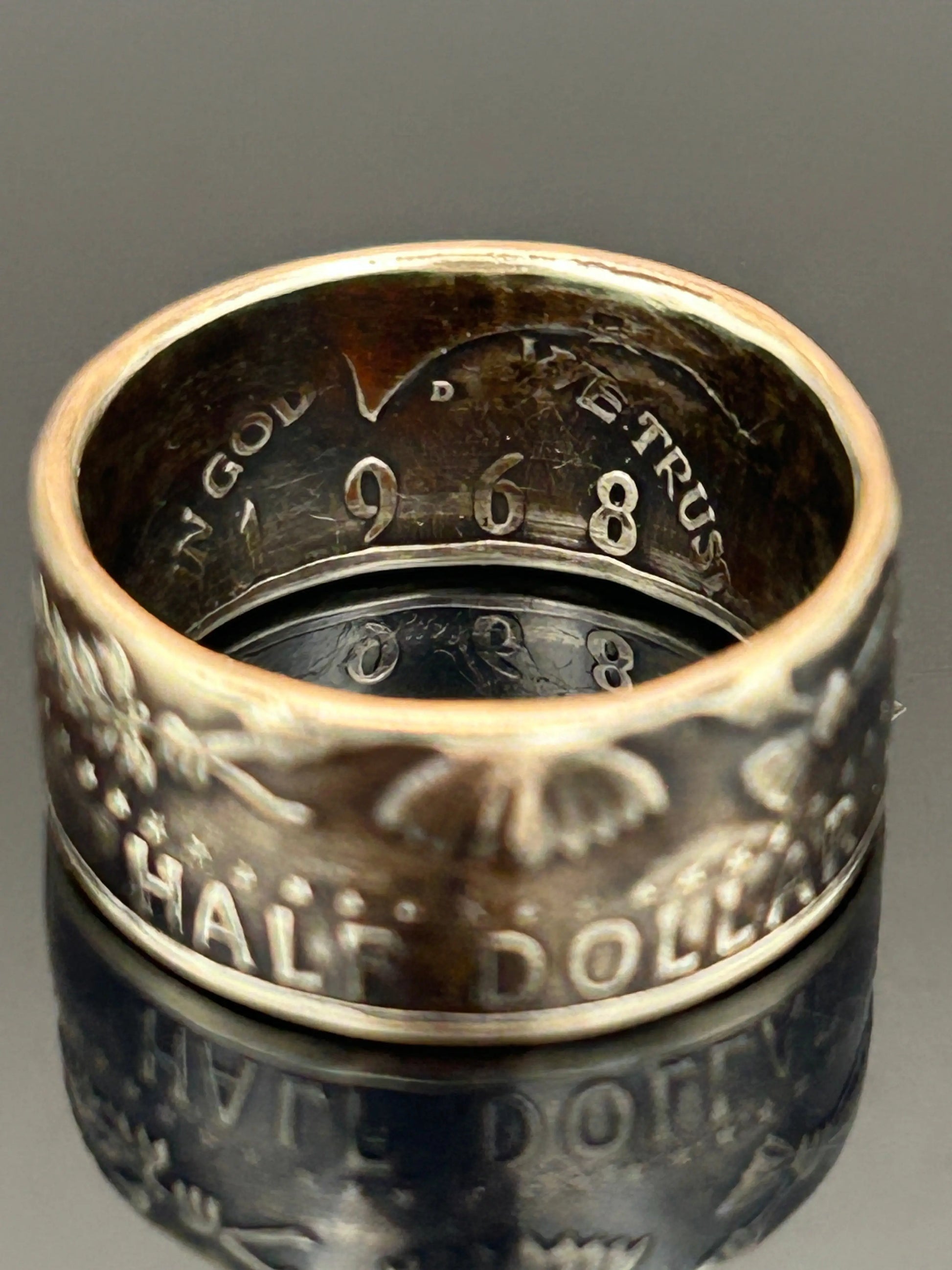 Bague pièce de monnaie Half Dollar (alliage d'argent 400/1000) MONNAIA