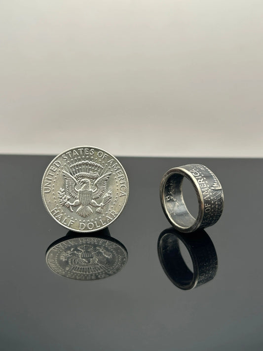 Bague pièce de monnaie Half Dollar (alliage d'argent 400/1000) MONNAIA