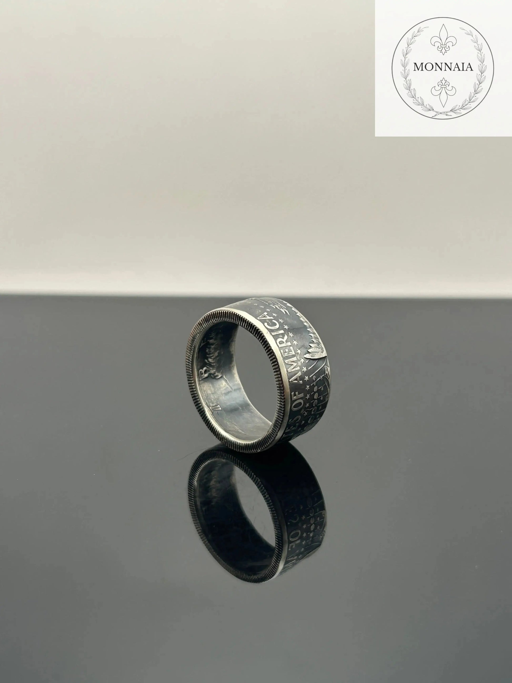 Bague pièce de monnaie Half Dollar (alliage d'argent 400/1000) MONNAIA
