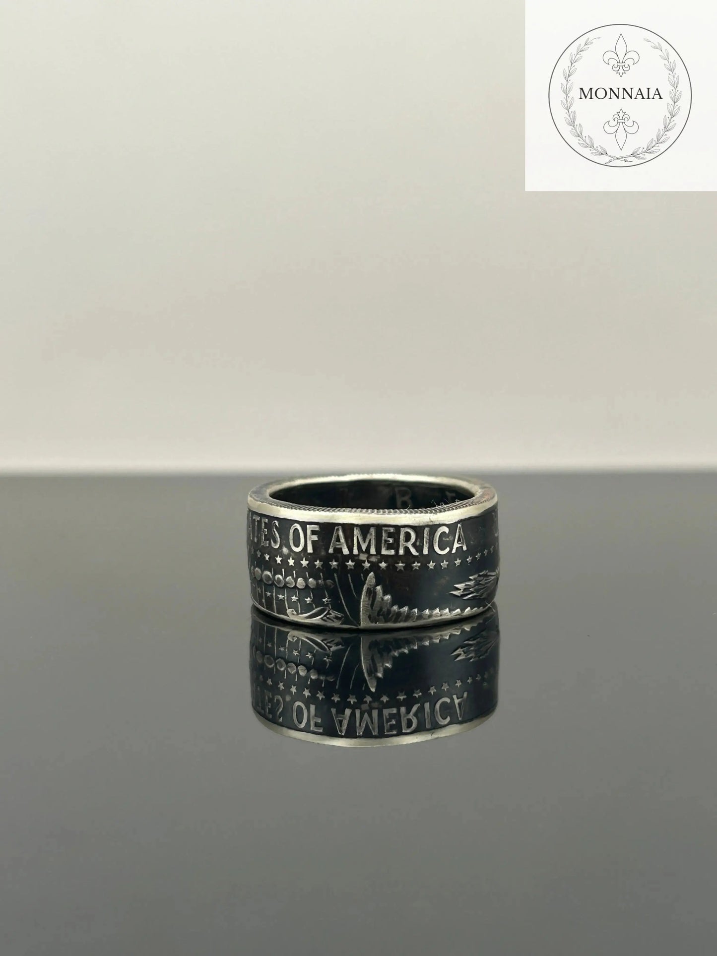 Bague pièce de monnaie Half Dollar (alliage d'argent 400/1000) MONNAIA