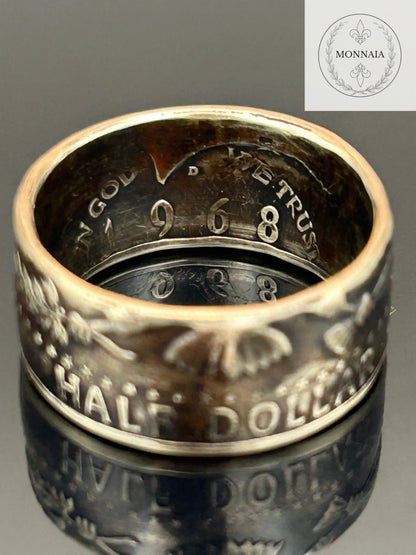 Bague pièce de monnaie Half Dollar (alliage d'argent 400/1000) MONNAIA