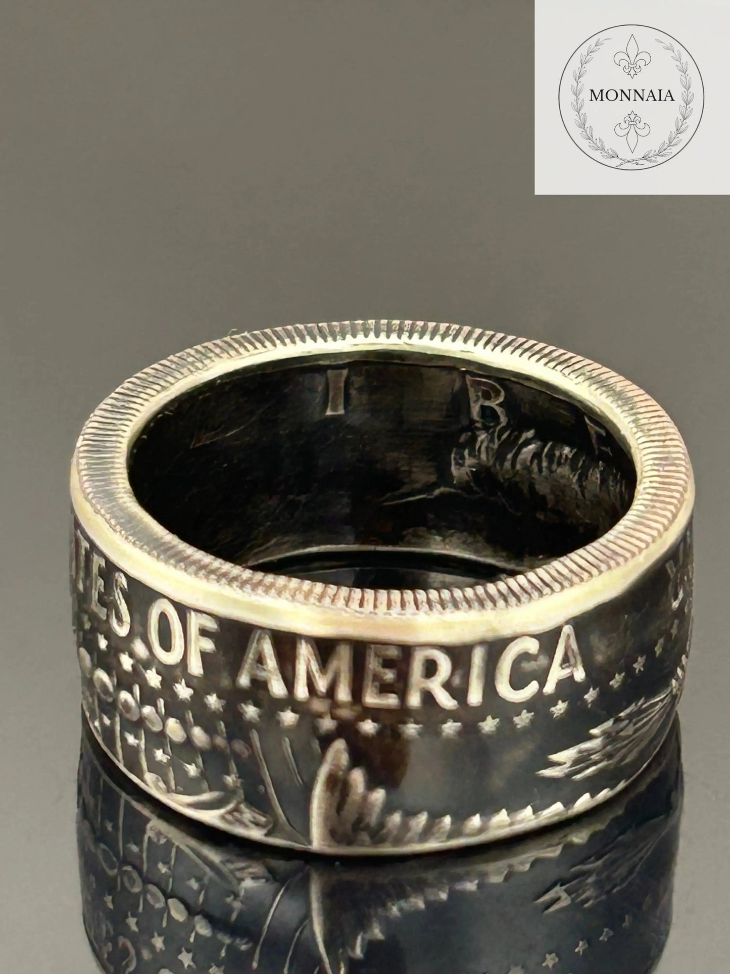 Bague pièce de monnaie Half Dollar (alliage d'argent 400/1000) MONNAIA