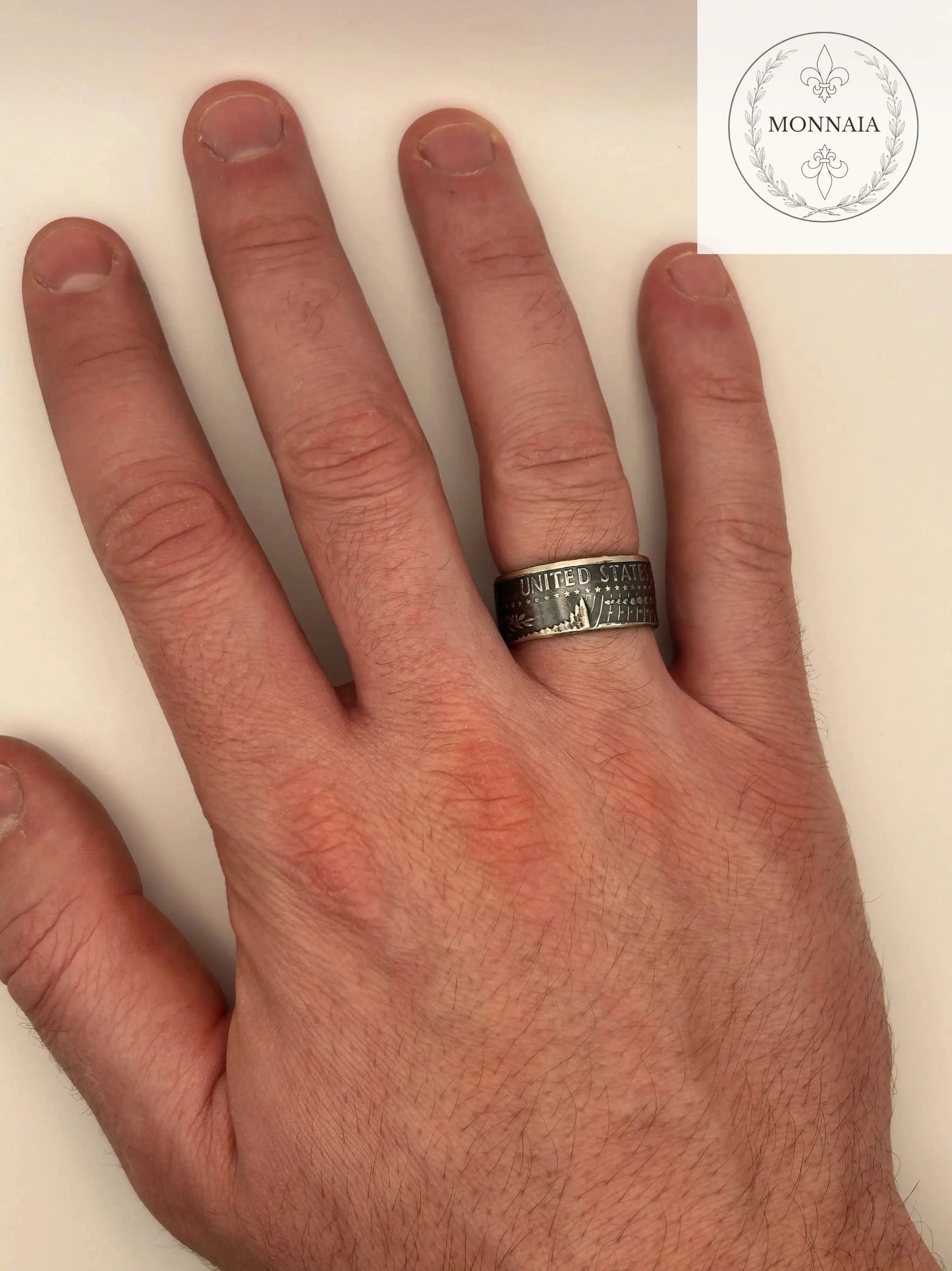 Bague pièce de monnaie Half Dollar (alliage d'argent 400/1000) MONNAIA