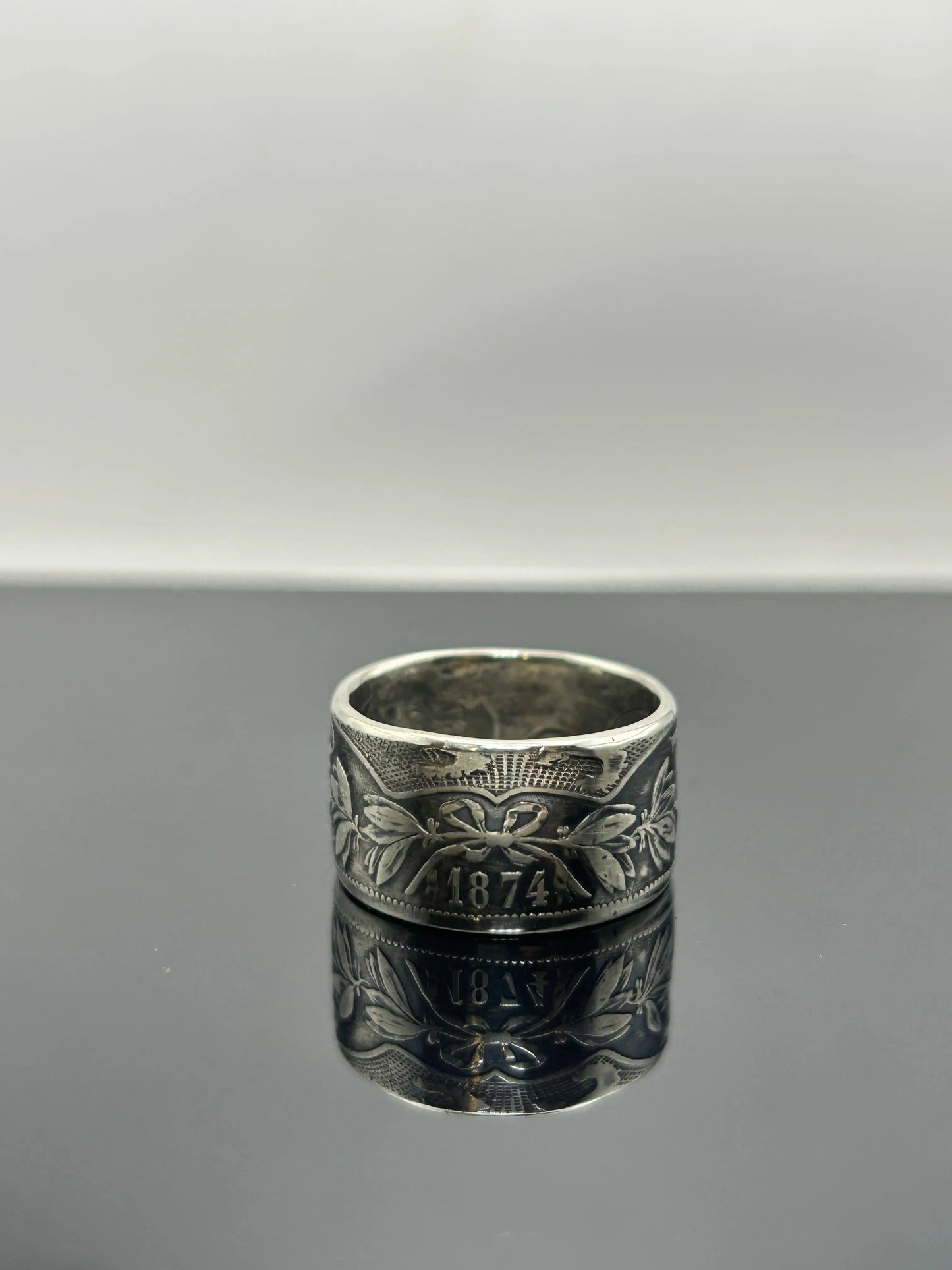 Bague pièce de monnaie LÉOPOLD II en argent massif MONNAIA