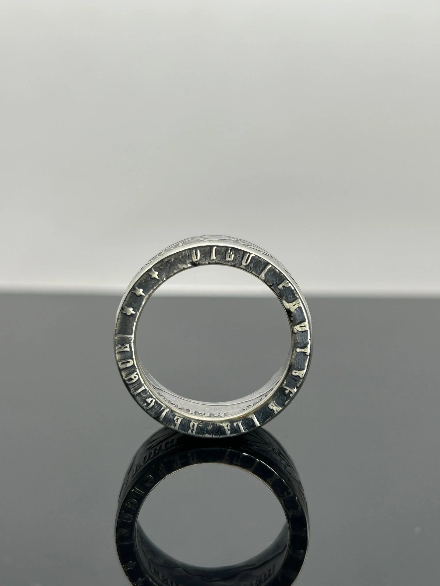 Bague pièce de monnaie LÉOPOLD II en argent massif MONNAIA