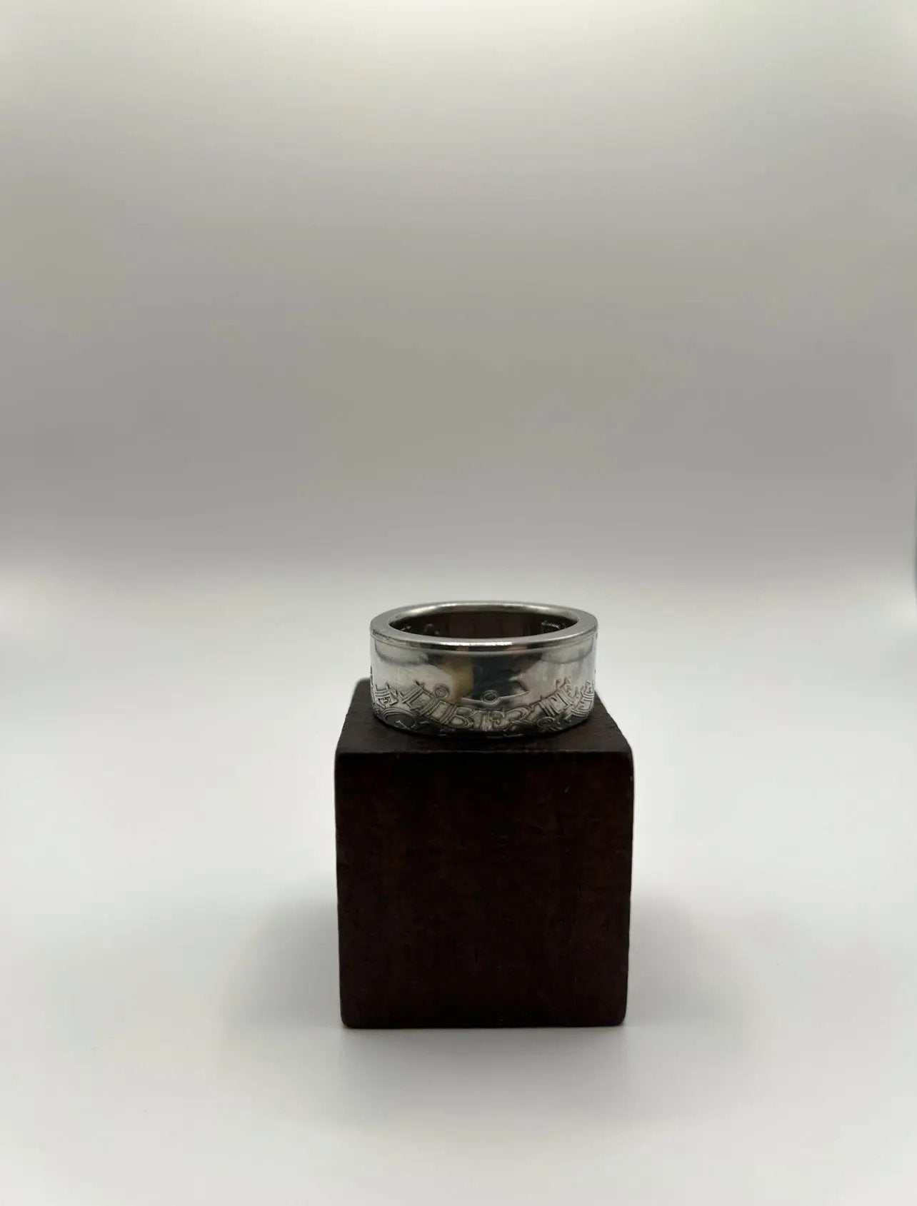 Bague pièce de monnaie LIBERTÉ en argent massif MONNAIA