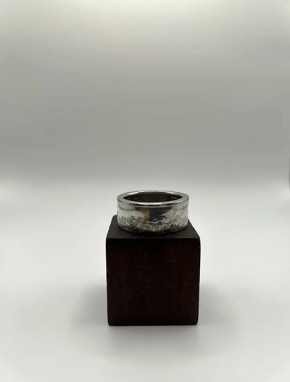 Bague pièce de monnaie LIBERTÉ en argent massif MONNAIA