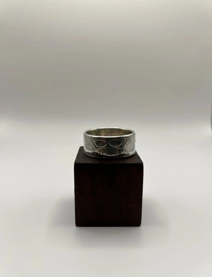 Bague pièce de monnaie LIBERTÉ en argent massif MONNAIA
