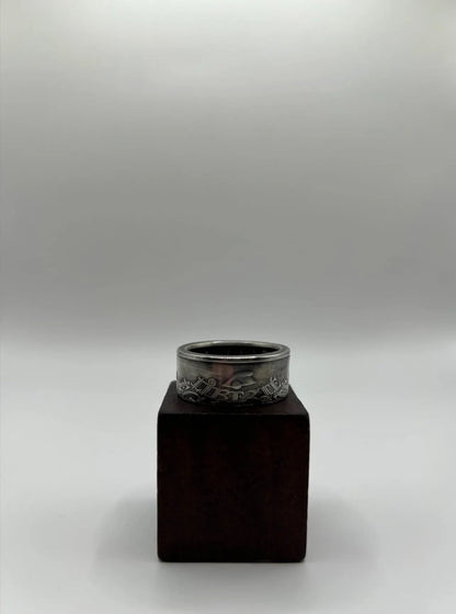 Bague pièce de monnaie LIBERTÉ en argent massif MONNAIA