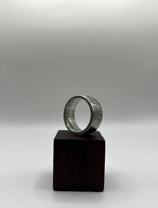 Bague pièce de monnaie LIBERTÉ en argent massif MONNAIA