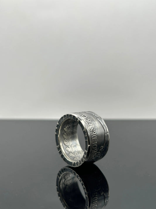 Bague pièce de monnaie LOUIS PHILIPPE Ier en argent massif MONNAIA
