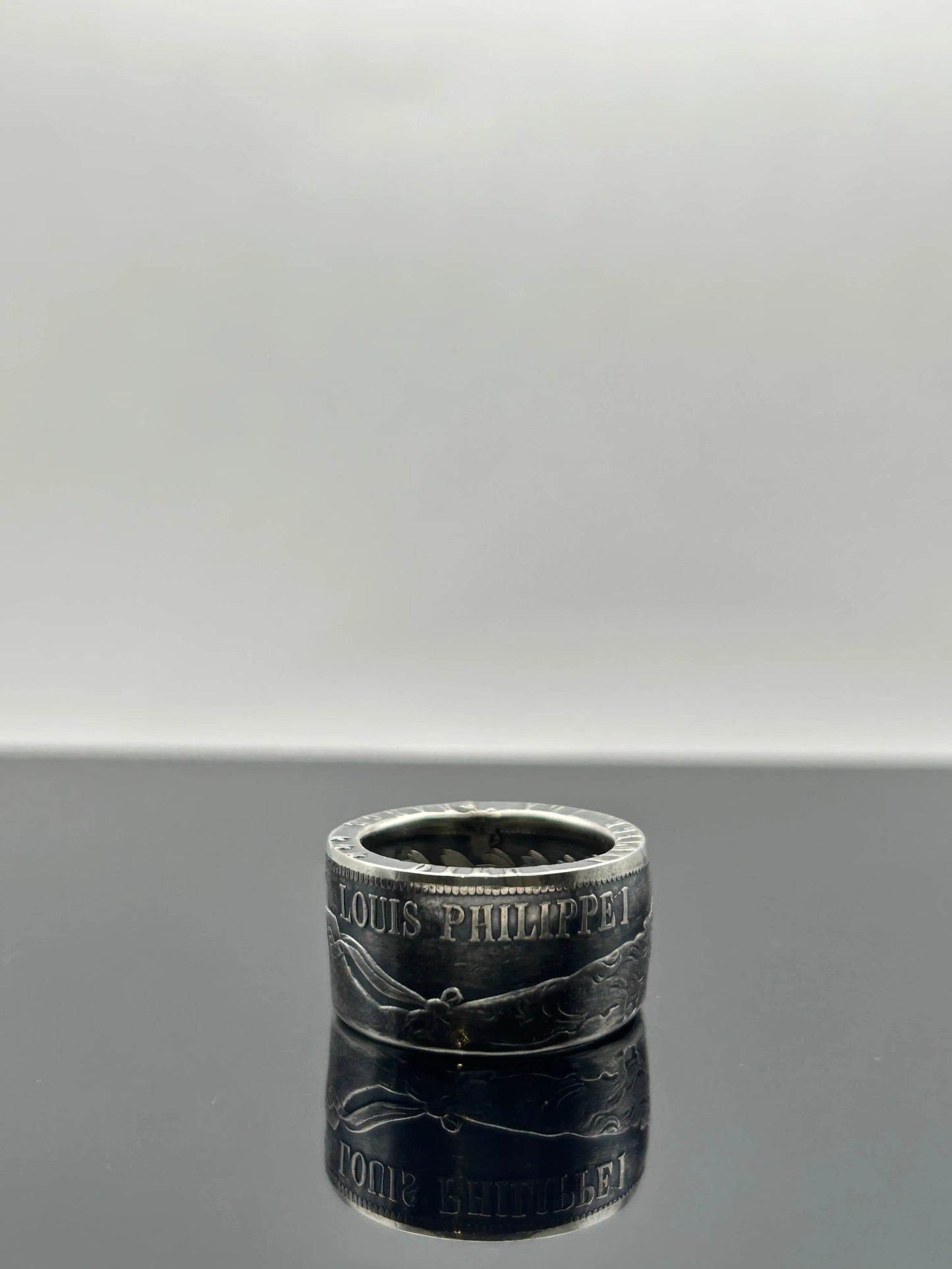 Bague pièce de monnaie LOUIS PHILIPPE Ier en argent massif MONNAIA