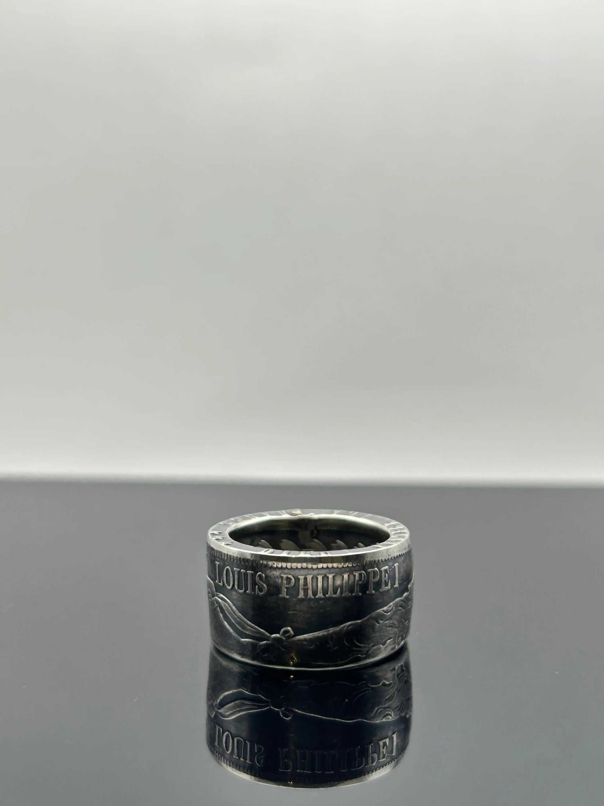 Bague pièce de monnaie LOUIS PHILIPPE Ier en argent massif MONNAIA