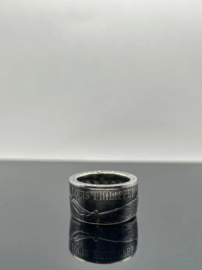 Bague pièce de monnaie LOUIS PHILIPPE Ier en argent massif MONNAIA