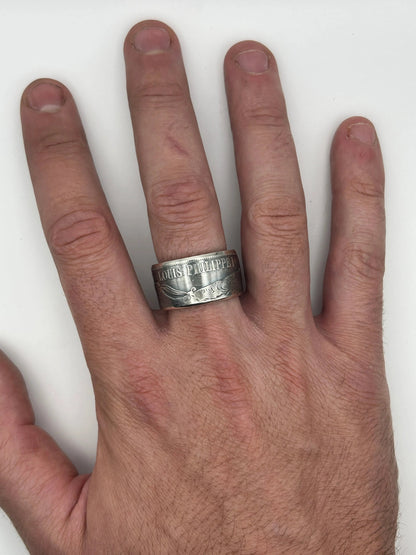 Bague pièce de monnaie LOUIS PHILIPPE Ier en argent massif MONNAIA