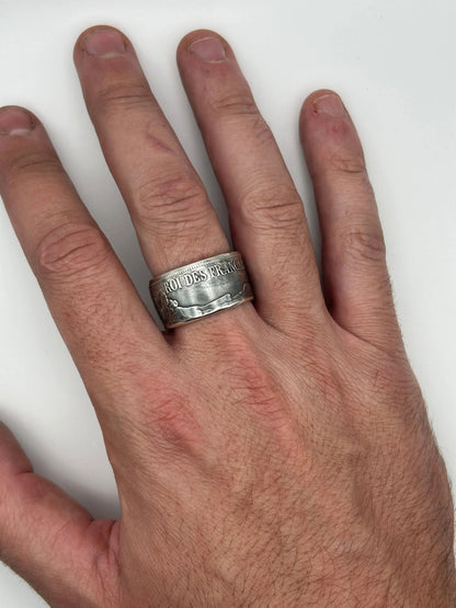Bague pièce de monnaie LOUIS PHILIPPE Ier en argent massif MONNAIA