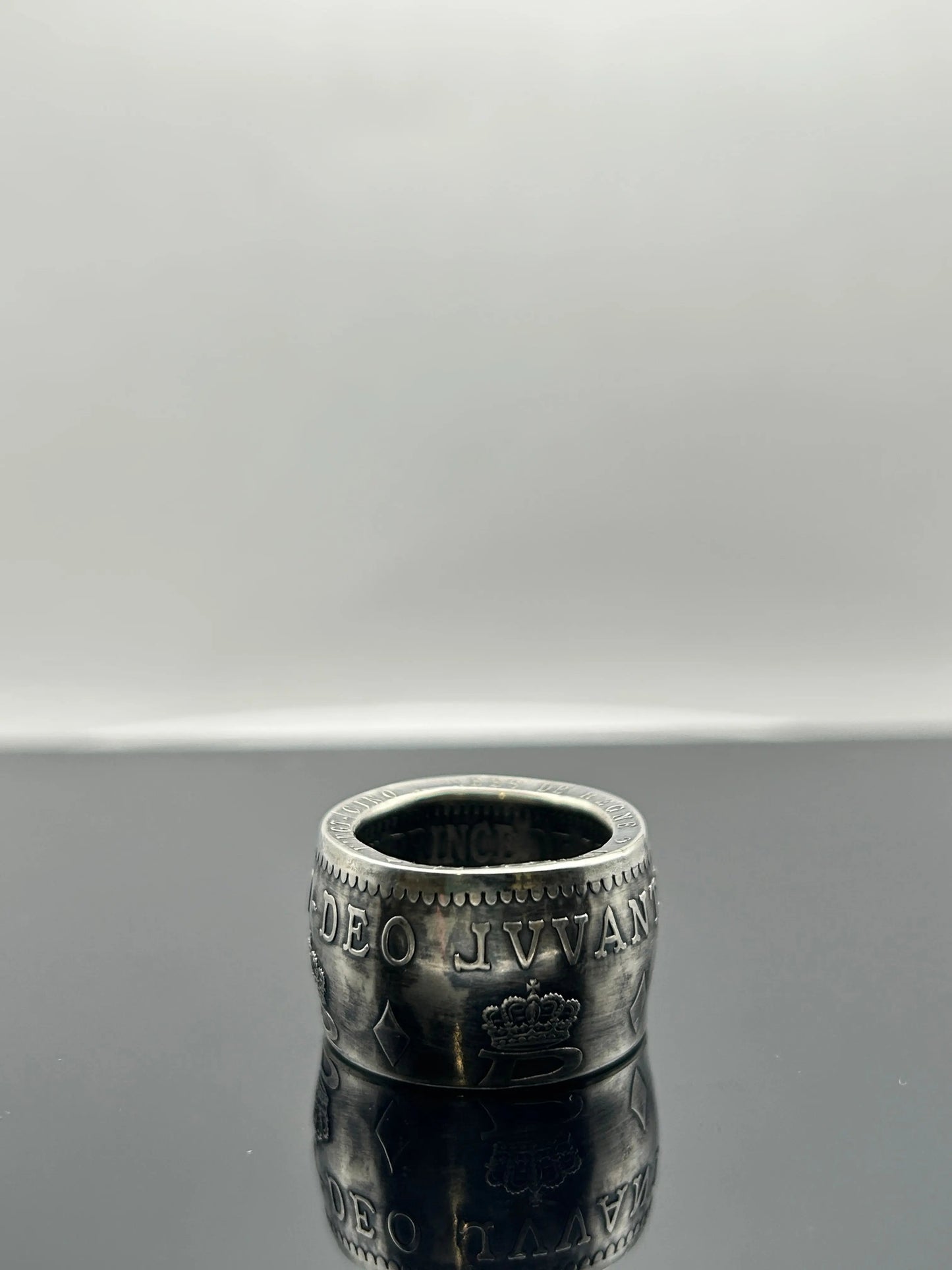 Bague pièce de monnaie MONACO en argent massif MONNAIA