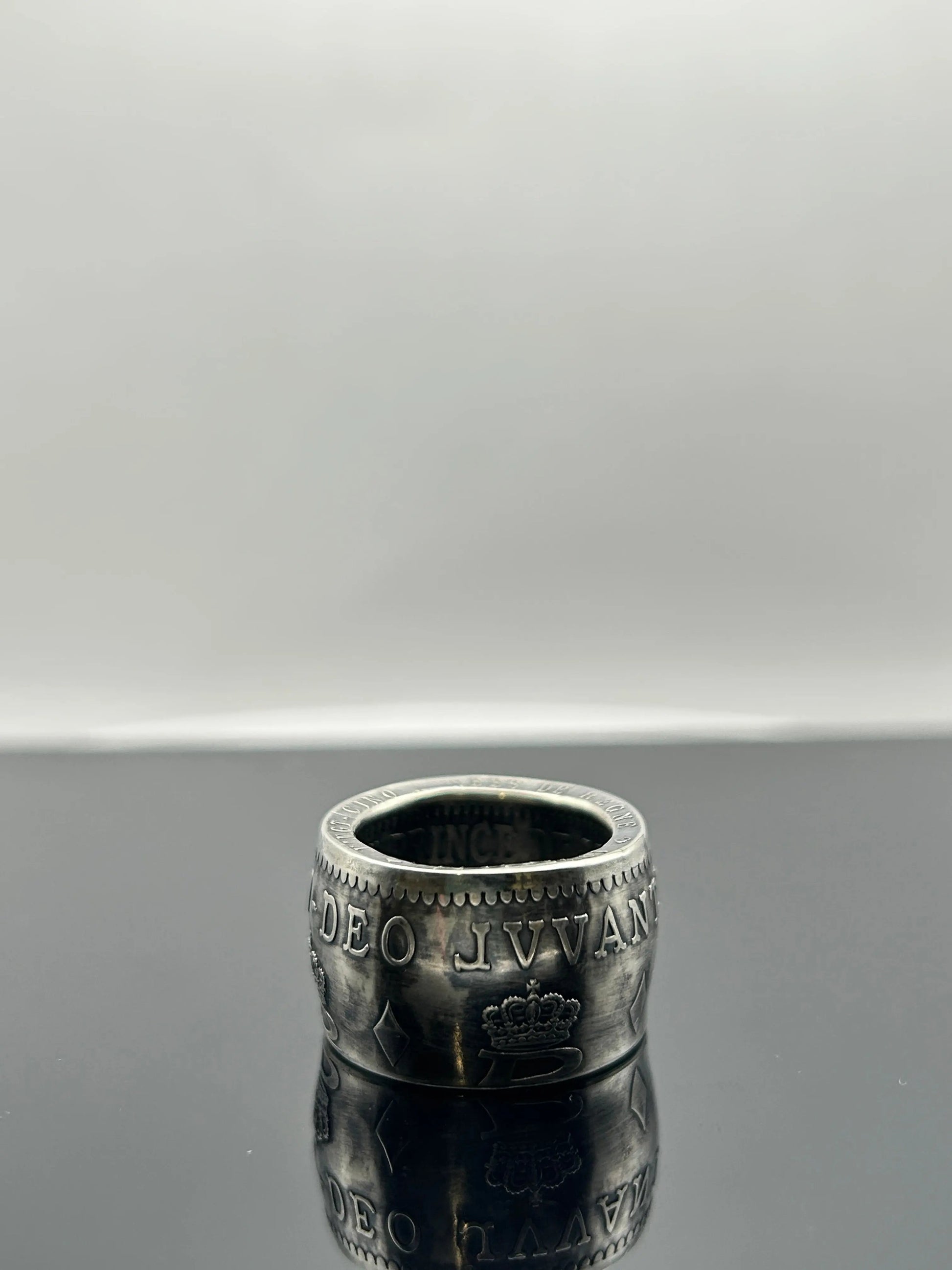 Bague pièce de monnaie MONACO en argent massif MONNAIA