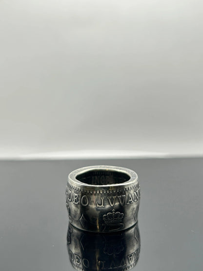 Bague pièce de monnaie MONACO en argent massif MONNAIA
