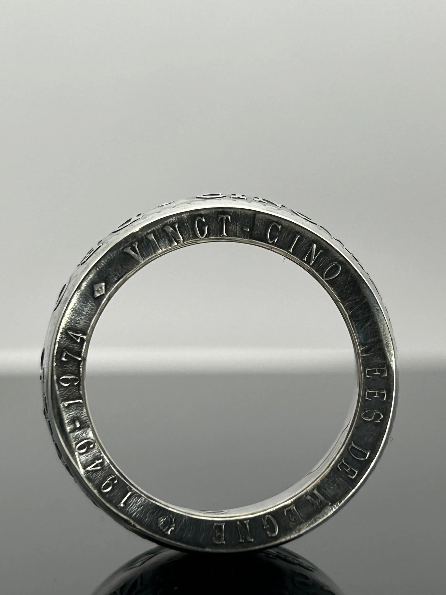 Bague pièce de monnaie MONACO en argent massif MONNAIA