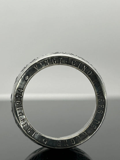Bague pièce de monnaie MONACO en argent massif MONNAIA