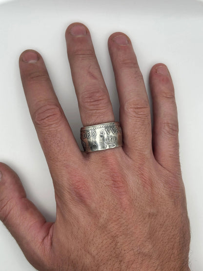 Bague pièce de monnaie MONACO en argent massif MONNAIA