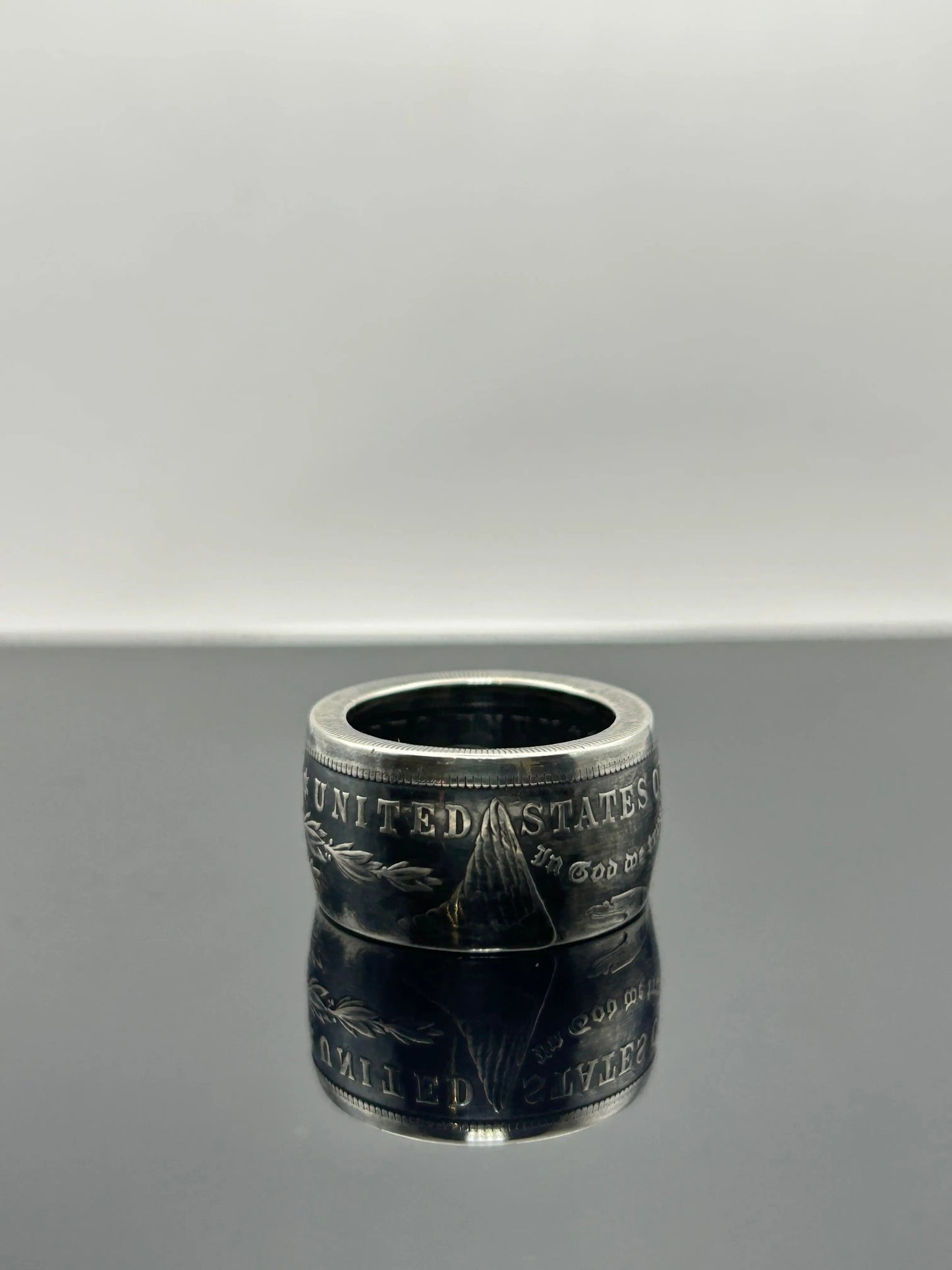 Bague pièce de monnaie MORGAN DOLLAR en argent massif MONNAIA