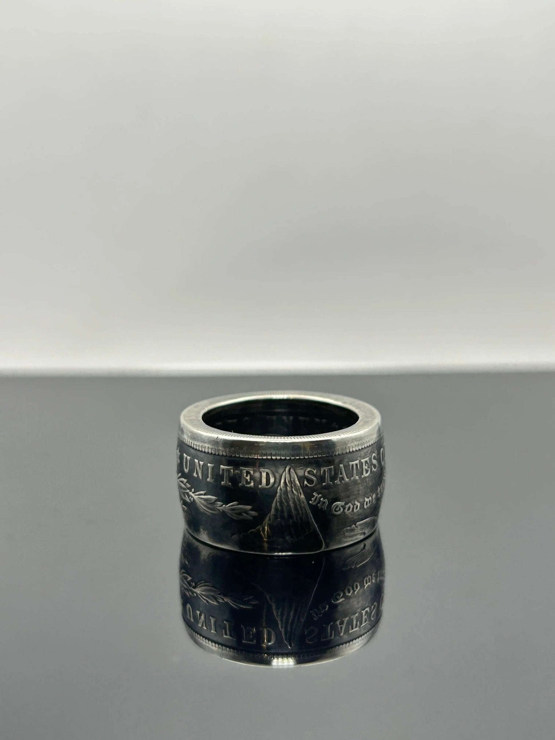 Bague pièce de monnaie MORGAN DOLLAR en argent massif MONNAIA