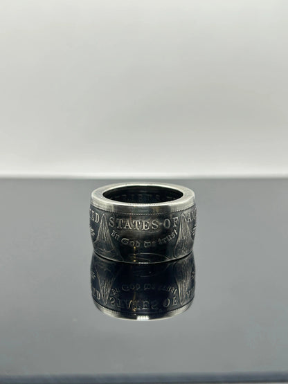 Bague pièce de monnaie MORGAN DOLLAR en argent massif MONNAIA