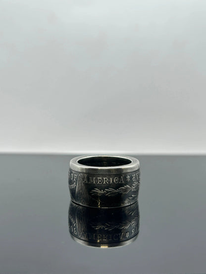 Bague pièce de monnaie MORGAN DOLLAR en argent massif MONNAIA