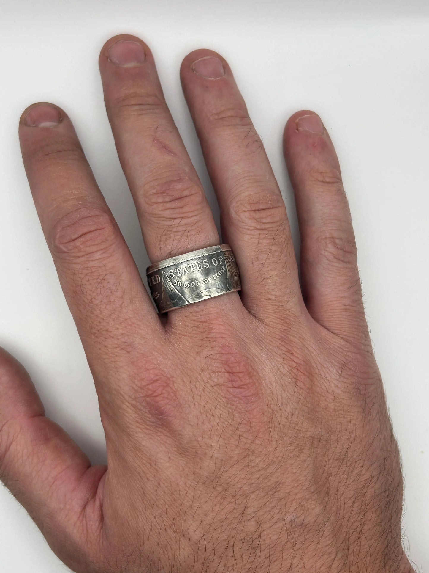 Bague pièce de monnaie MORGAN DOLLAR en argent massif MONNAIA