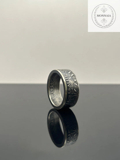Bague pièce de monnaie Marie Curie en argent massif MONNAIA