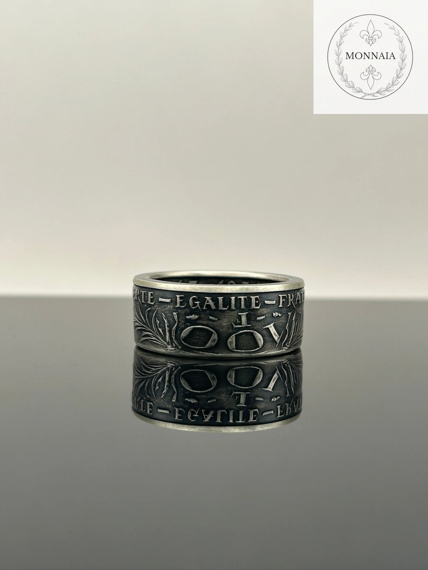 Bague pièce de monnaie Marie Curie en argent massif MONNAIA