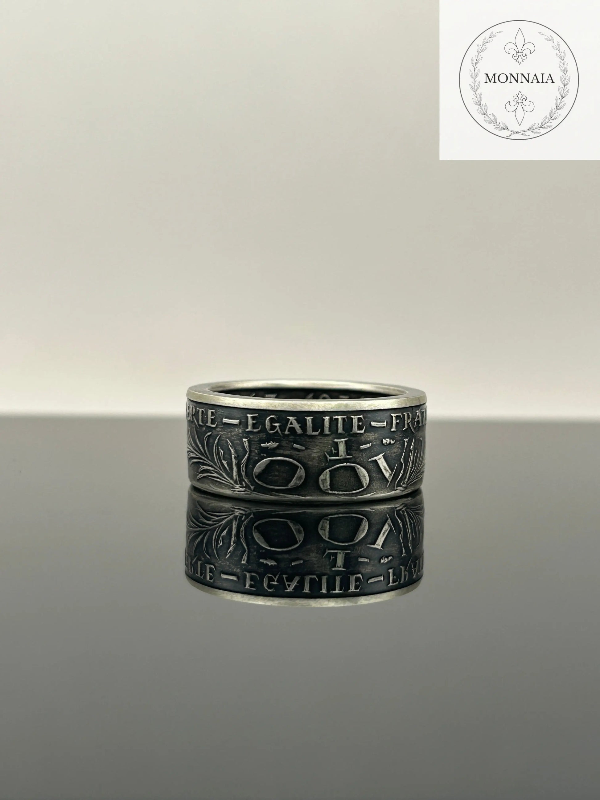 Bague pièce de monnaie Marie Curie en argent massif MONNAIA